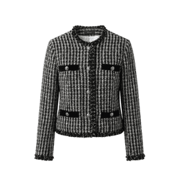 Monochromatic Checked Tweed Jacket – Black & White thumbnail 1