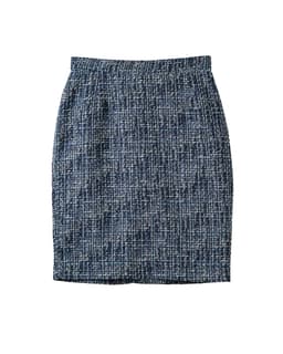 Blue Tonal Bouclé Tweed Pencil Skirt thumbnail 1