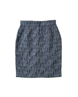 Blue Tonal Bouclé Tweed Pencil Skirt thumbnail 2