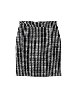 Monochromatic Striped Bouclé Tweed Pencil Skirt thumbnail 1