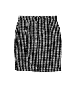 Monochromatic Striped Bouclé Tweed Pencil Skirt thumbnail 2