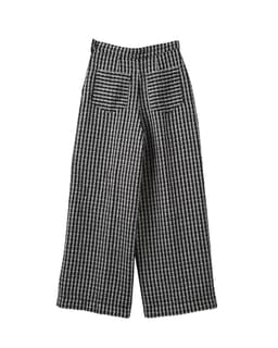 Monochromatic Striped Bouclé Tweed Wide-Leg Trousers thumbnail 2