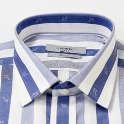 Men’s Premium Blue & White Vertical Striped Formal Shirt thumbnail 2