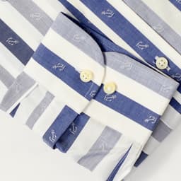 Men’s Premium Blue & White Vertical Striped Formal Shirt thumbnail 3