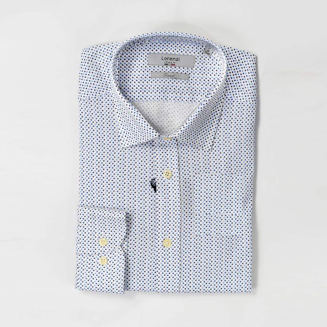 Micro-Print Essential Cotton Shirt