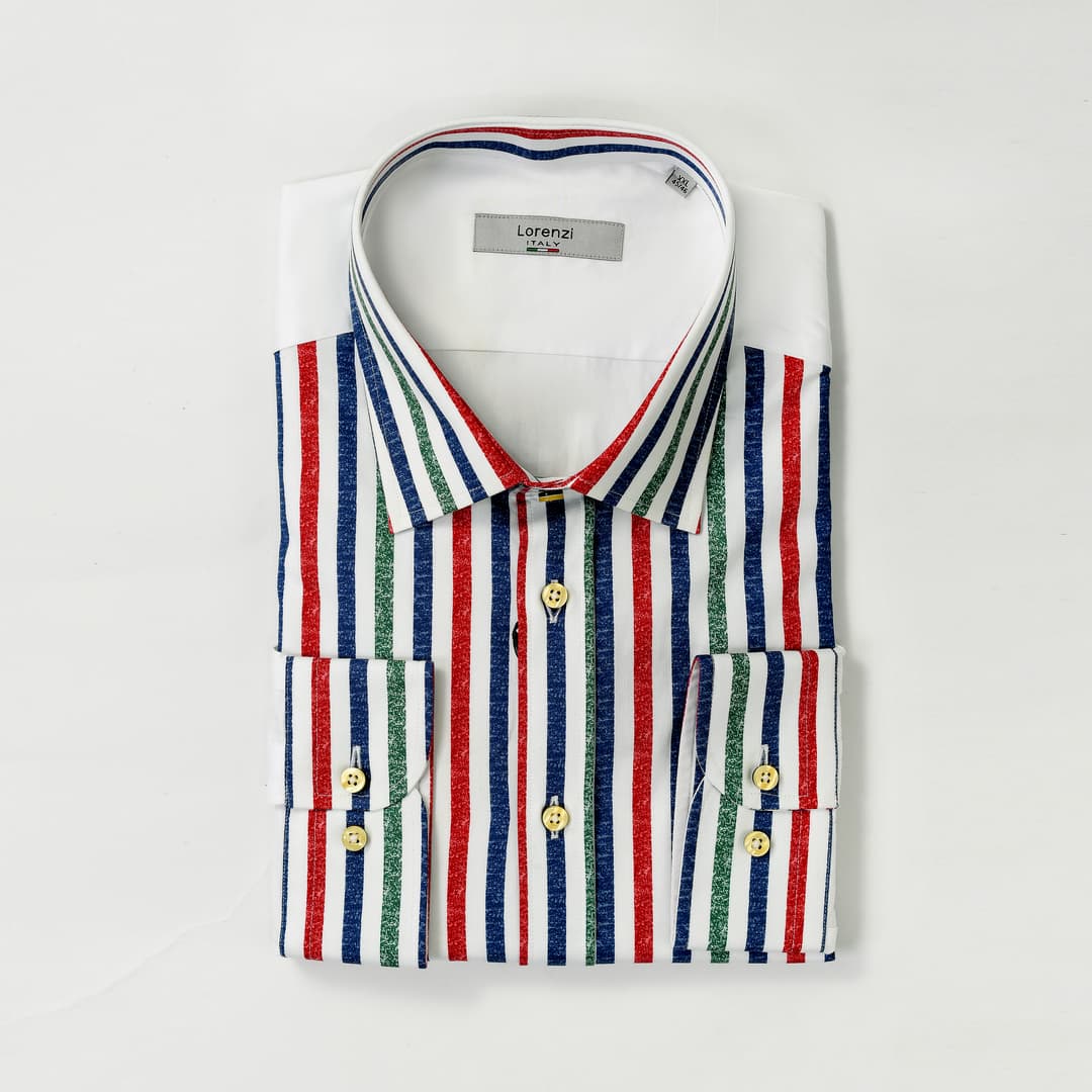 Men Multi-Stripe Cotton Shirt