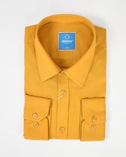 Premium Mustard Cotton Formal Shirt thumbnail 1