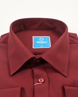 Premium Solid Maroon Cotton Slim Fit Shirt thumbnail 2