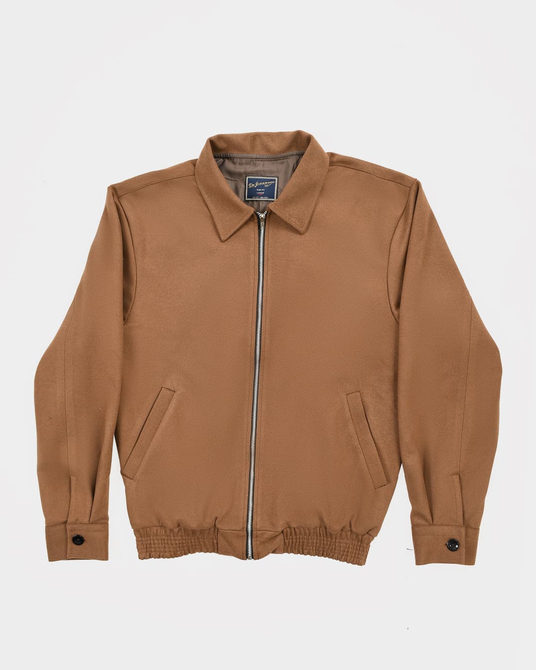 Burnt Brown Twill Harrington Jacket