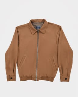 Burnt Brown Twill Harrington Jacket thumbnail 1