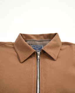 Burnt Brown Twill Harrington Jacket thumbnail 2