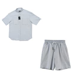 Sky-Blue Linen-Blend Utility Co-ord Set thumbnail 1
